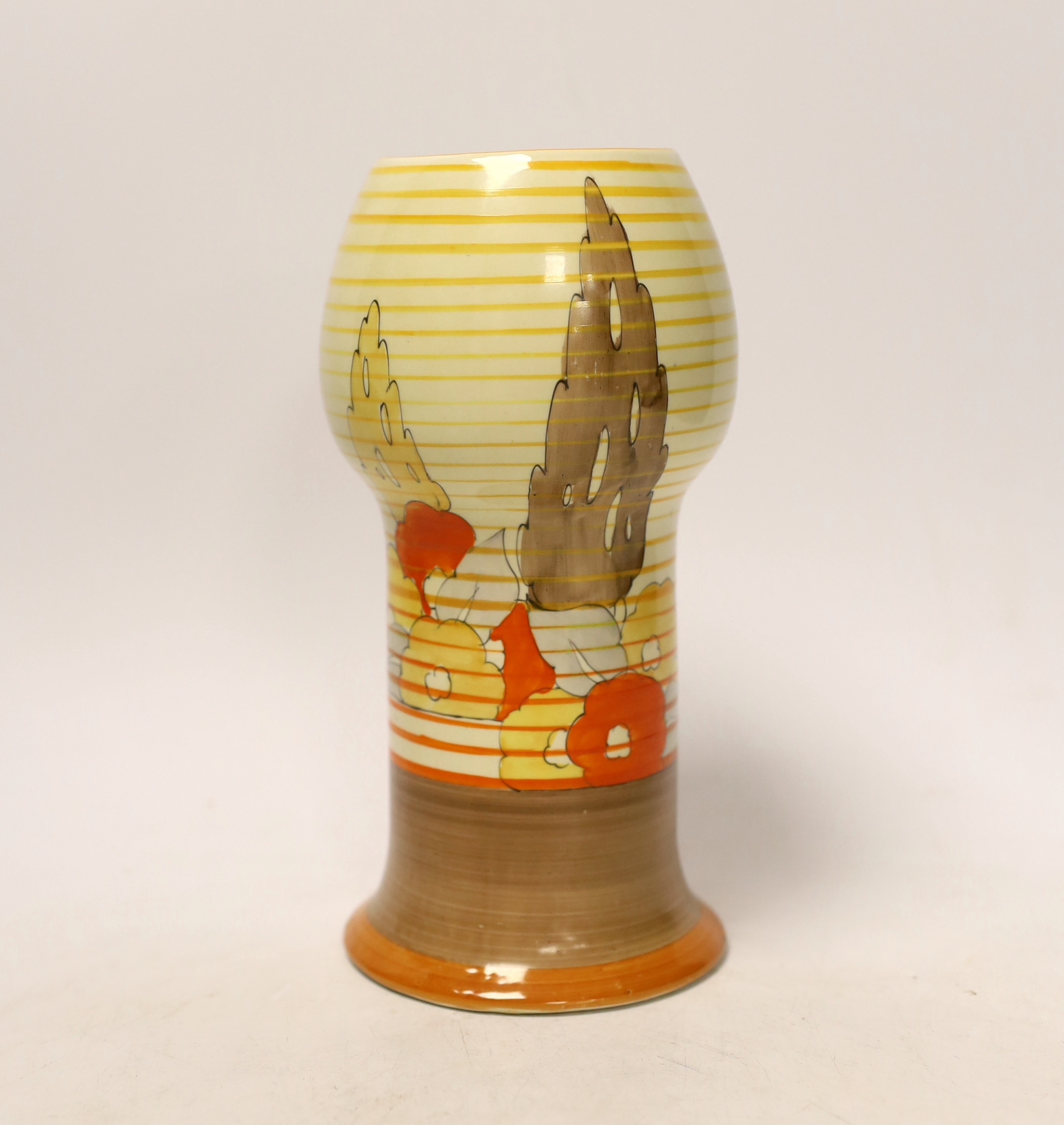 A Clarice Cliff Bizarre ‘orange capri’ vase, 20cm high